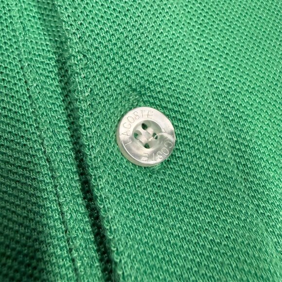 Lacoste Polo Shirt Short Sleeve Mesh Cotton Green Small Croc Medium - Picture 6 of 6